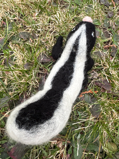 Sunny the Skunk Felted Wool Structure