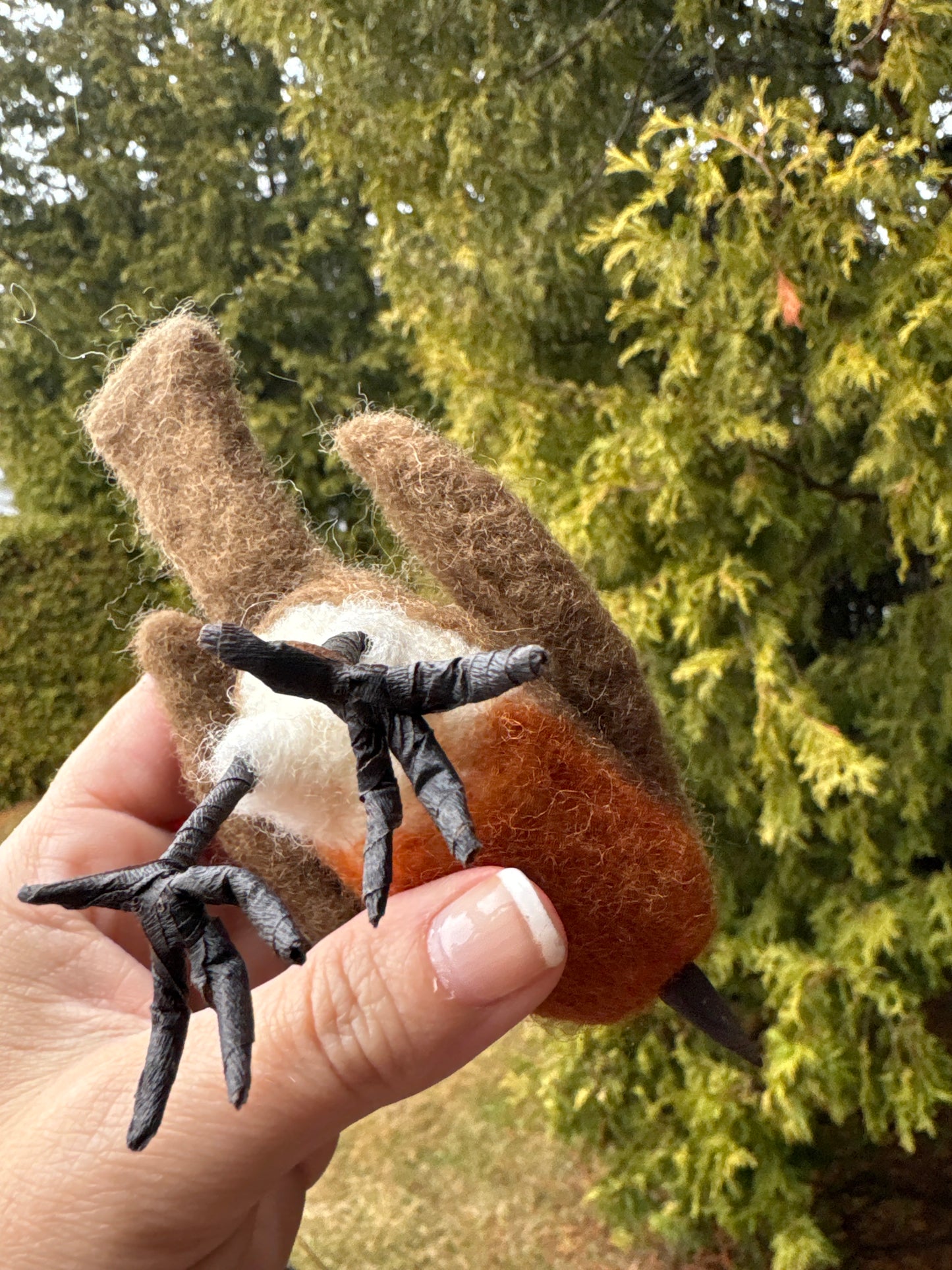 Robin Bird Small Felted Sculture