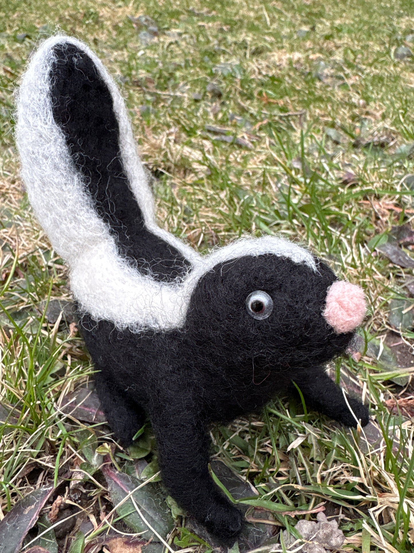 Sunny the Skunk Felted Wool Structure