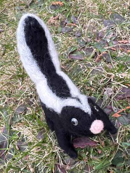 Sunny the Skunk Felted Wool Structure